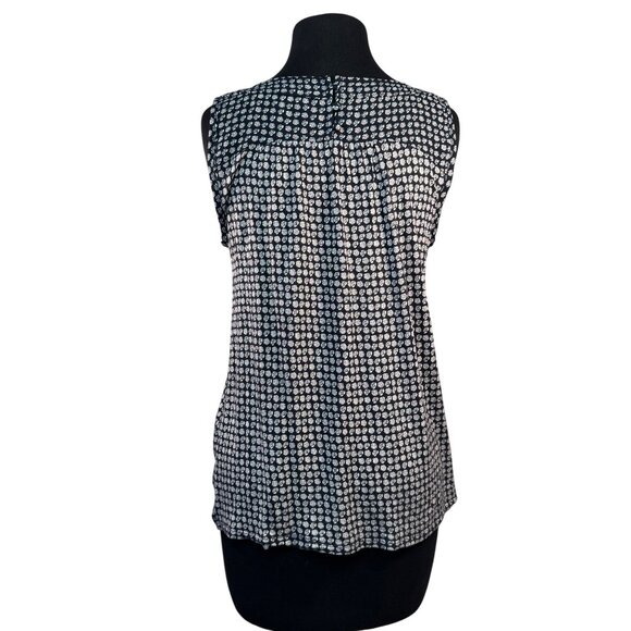 Loft Size Small Sleeveless Blue & White Patterned Top - Picture 3 of 7